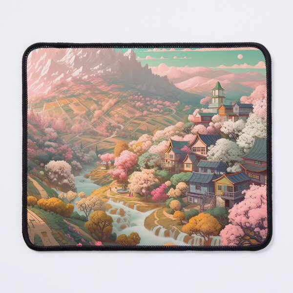 Item preview, Springtime Illustration Little Town Landscape Painting designed and sold by Juliascutecornr.