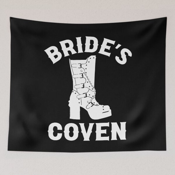 Item preview, Til Death Do We Party Bachelorette Party Brides Coven Black Boot Gothic Wedding Design designed and sold by mysticblvd.