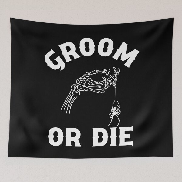 Item preview, Til Death Do We Party Bachelorette Party Groom Or Die Spider Gothic Wedding Design designed and sold by mysticblvd.