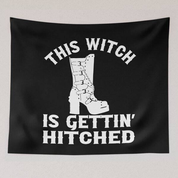 Item preview, Til Death Do We Party Bachelorette Party This Witch Is Gettin Hitched Black Boot Gothic Wedding Design designed and sold by mysticblvd.