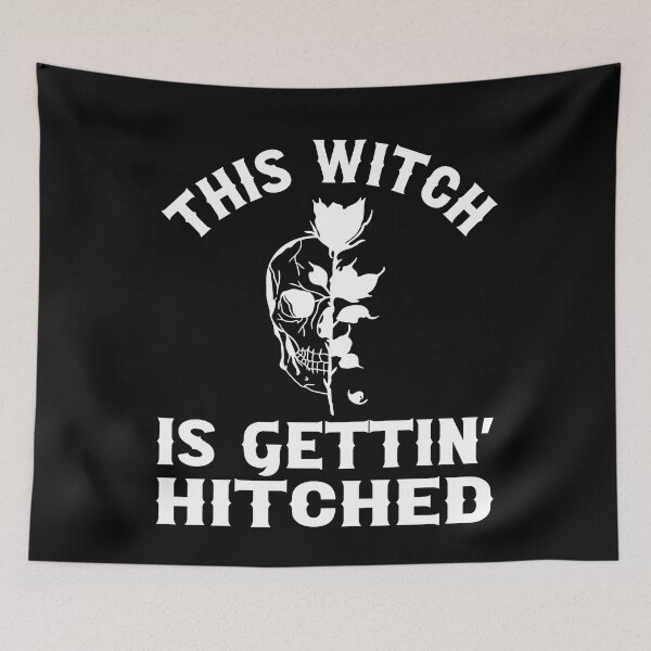 Item preview, Til Death Do We Party Bachelorette Party This Witch Is Gettin Hitched Skull and Black Rose Gothic Wedding Design designed and sold by mysticblvd.