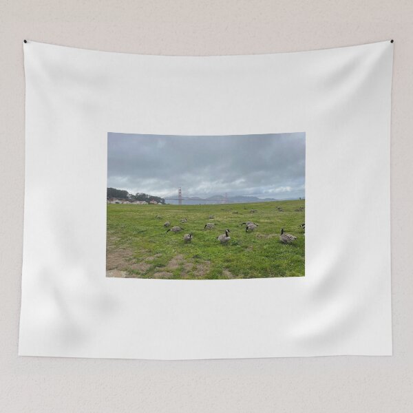 Item preview, Golden Gate Bridge from Crissy Field with Geese designed and sold by BaggyYogaPants.