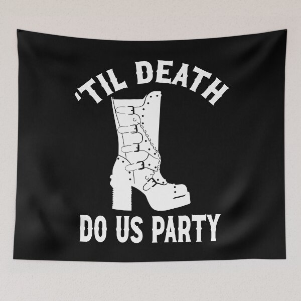 Item preview, Til Death Do We Party Bachelorette Party Til Death Do We Party Black Boot Gothic Wedding Design designed and sold by mysticblvd.