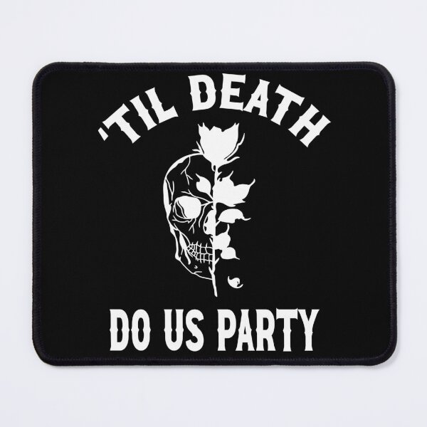 Item preview, Til Death Do We Party Bachelorette Party Til Death Do We Party Skull and Black Rose Gothic Wedding Design designed and sold by mysticblvd.