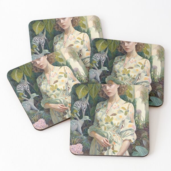 Item preview, Woman standing in jungle garden  designed and sold by noonoohig.