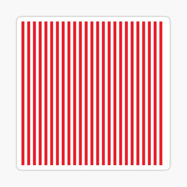 Thinner Red White Vertical Stripe Sticker By Yanwun Redbubble