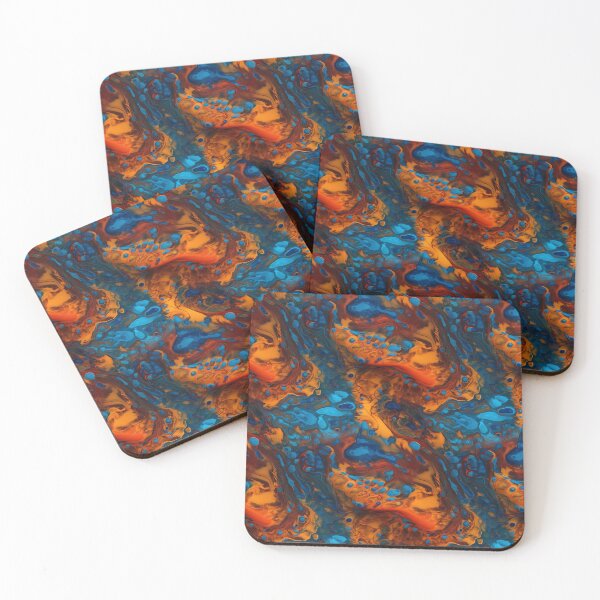 Item preview, Orange and Blue Swirling Oil Pattern designed and sold by Expressive Vision.