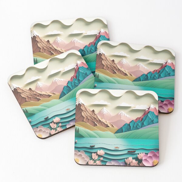 Item preview, Colorful Lake and Mountain Range Spring Landscape designed and sold by Juliascutecornr.