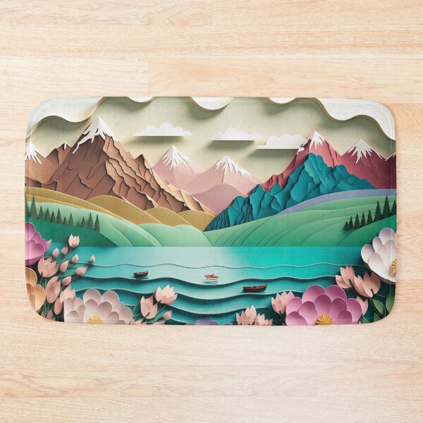 Item preview, Colorful Lake and Mountain Range Spring Landscape designed and sold by Juliascutecornr.