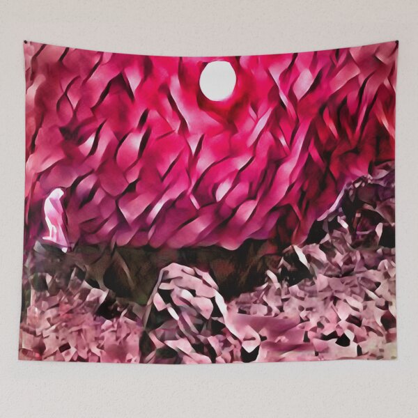Item preview, “RED HAWK BY THE ROCK . . . ON THE MOON” designed and sold by RiverDeeDesigns.
