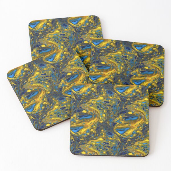 Artikelvorschau, Yellow and Blue Swirling Oil Pattern entworfen und verkauft von Expressive Vision.