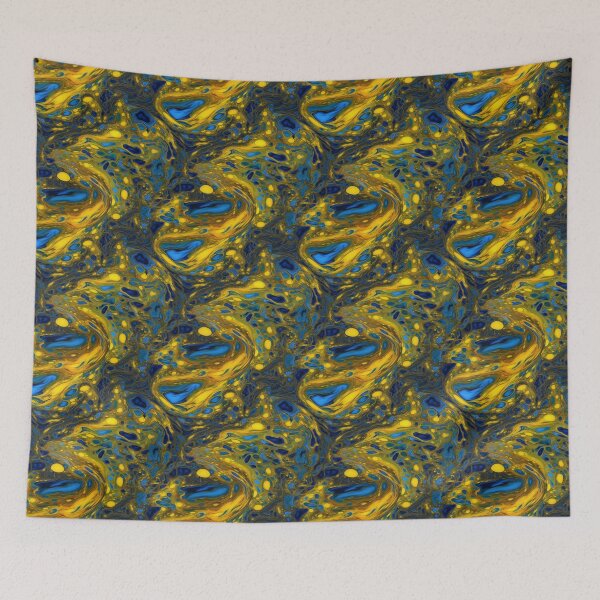 Artikelvorschau, Yellow and Blue Swirling Oil Pattern entworfen und verkauft von Expressive Vision.