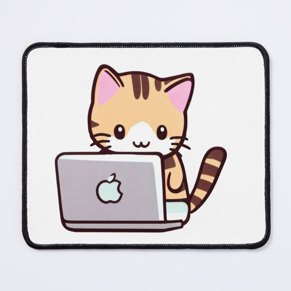 Item preview, cute cat typing on a computer designed and sold by yinon-h.
