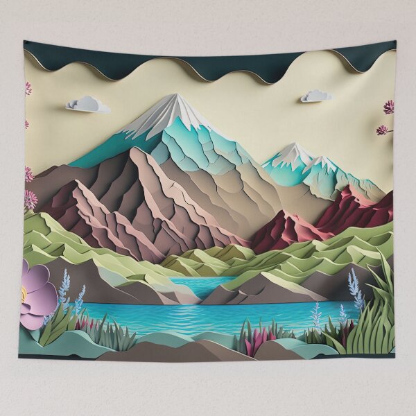 Item preview, Spring Flowers Mountain Lake Landscape designed and sold by Juliascutecornr.