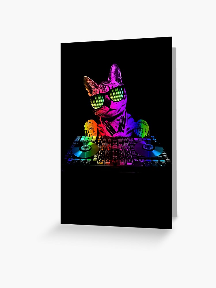 Cool DJ Cat In Neon Lights Galaxy S4 Case