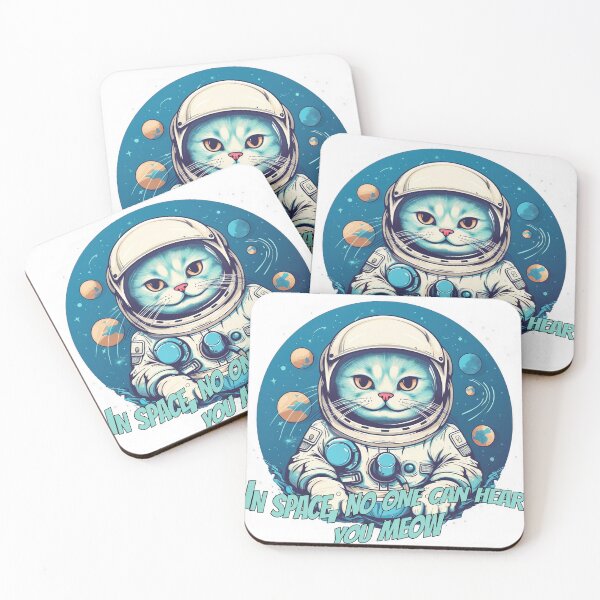 Aperçu de l'œuvre Astronaut Cat in Space" T-Shirt Design Casque d'astronaute créée et vendue par DaringPrintsCo.