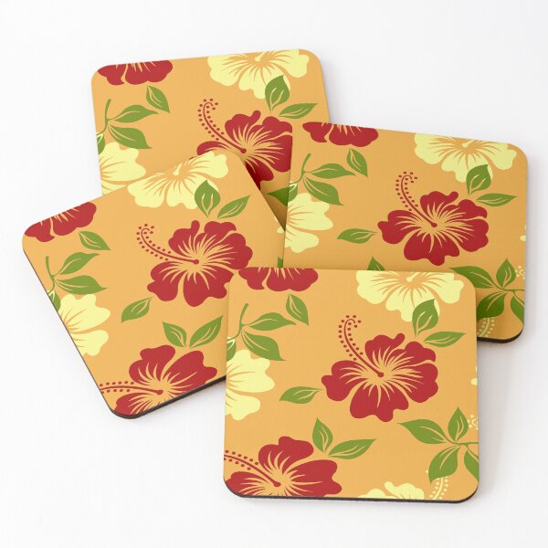 Aperçu de l'œuvre Fond floral de fleurs d'hibiscus créée et vendue par janusa.