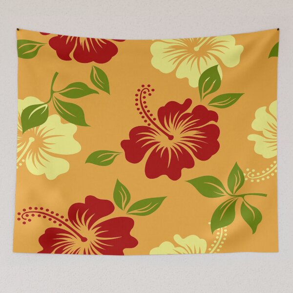 Aperçu de l'œuvre Fond floral de fleurs d'hibiscus créée et vendue par janusa.