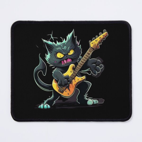 Item preview, Cute Cat With A Green Guitar - Dark fashion, MONICA-DESIGNS designed and sold by Monica-Designs.