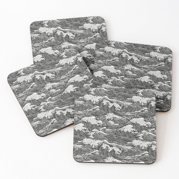 Item preview, Japanese Wave Art Black and White designed and sold by Posterdom.