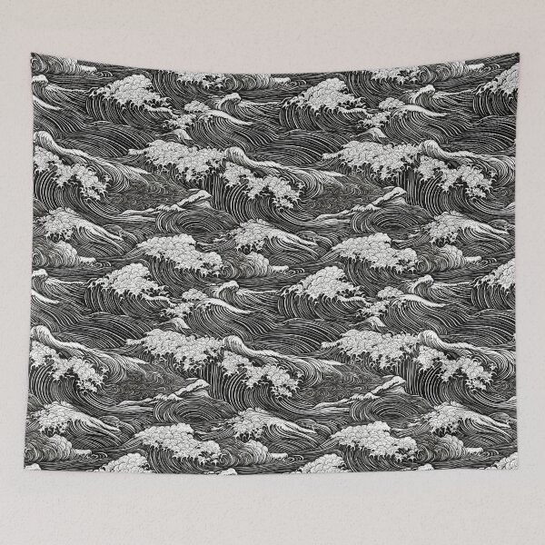 Item preview, Japanese Wave Art Black and White designed and sold by Posterdom.