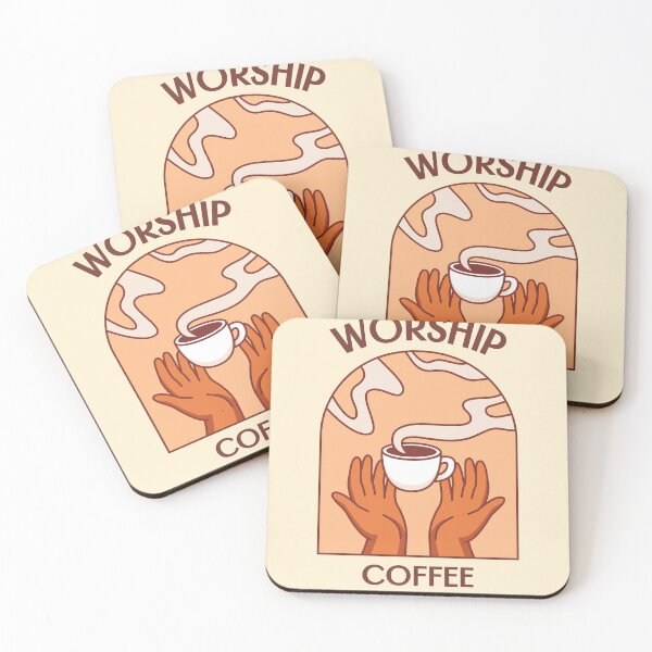 Item preview, Heartfelt Coffee Worship: Cartoon Cups & Hearts - Caffeine Love Connection designed and sold by ElLocoMus.