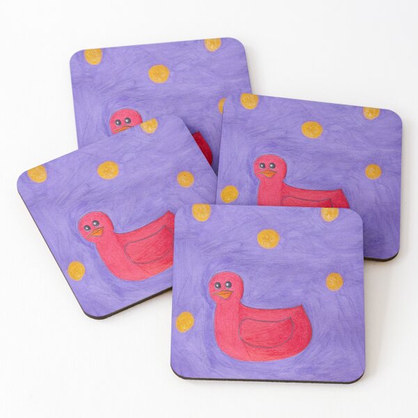 Item preview, Rainbow Rubber Duckies - Red Rubber Duckie with Purple Background designed and sold by Caseymakesart.