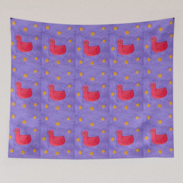 Item preview, Rainbow Rubber Duckies - Red Rubber Duckie with Purple Background designed and sold by Caseymakesart.