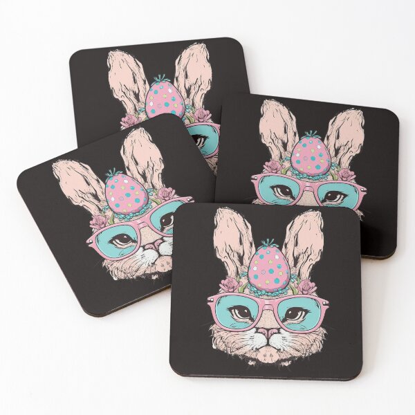 Item preview, Cute Bunny Face Pink Glasses Floral Easter Egg Easter Day designed and sold by Cheeeeky.