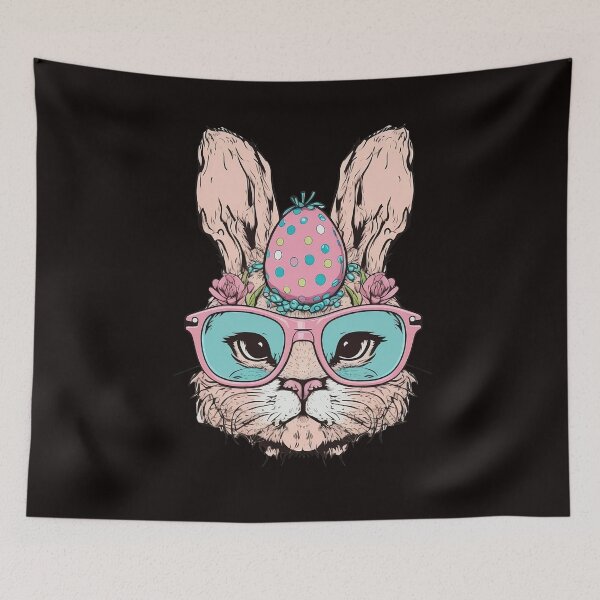 Item preview, Cute Bunny Face Pink Glasses Floral Easter Egg Easter Day designed and sold by Cheeeeky.