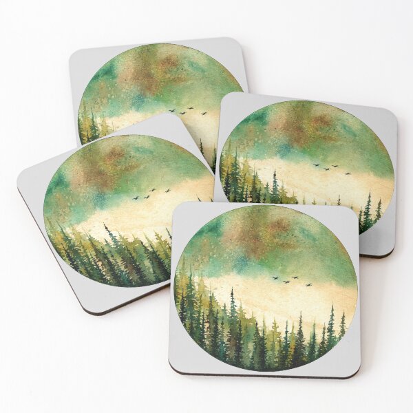 Item preview, Foggy forest watercolour designed and sold by Adam Wróbel.
