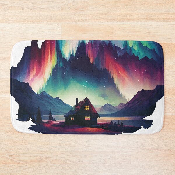 Item preview, Aurora Borealis Over Lake House - Wanderlust Traveller designed and sold by GVRDesign.