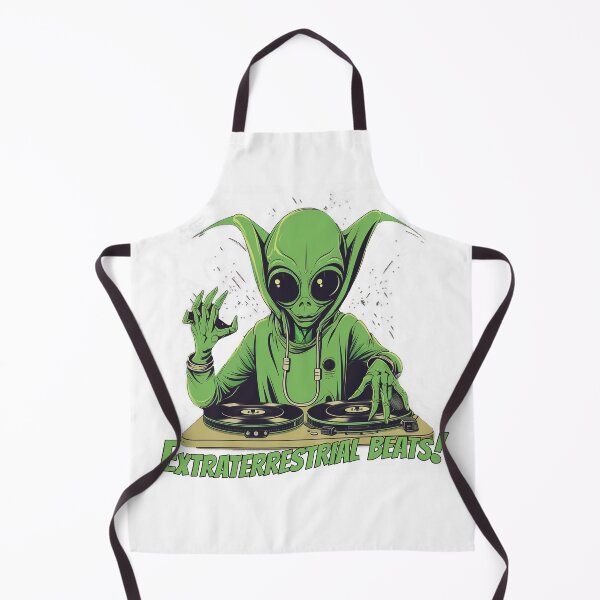 Item preview, Quirky Alien DJ T-Shirt Design for Music Lovers,UFO, galaxy designed and sold by DaringPrintsCo.