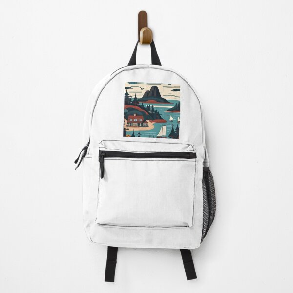 Item preview, Acadia National Park Scandinavian Folk Art Style  designed and sold by PikoApparel.