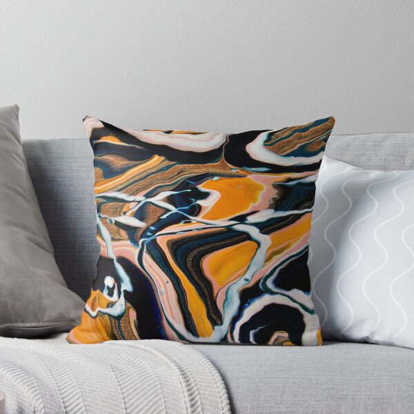 Item preview, Orange, Green, White, and Bronze Acrylic Pour designed and sold by ArtWilloughby.