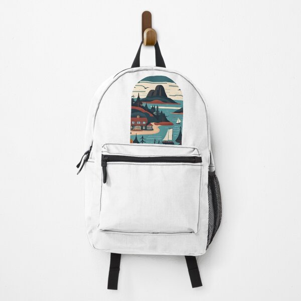 Item preview, Acadia National Park Scandinavian Folk Art Style Arch designed and sold by PikoApparel.
