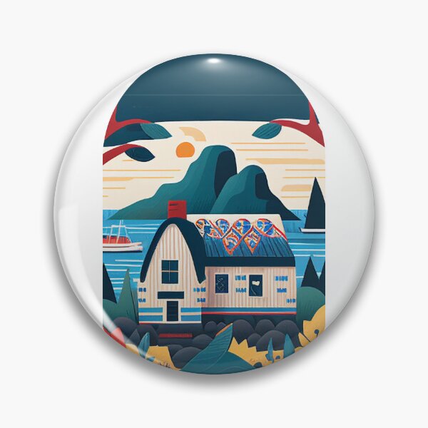 Item preview, Acadia National Park Scandinavian Folk Art Style Arch designed and sold by PikoApparel.