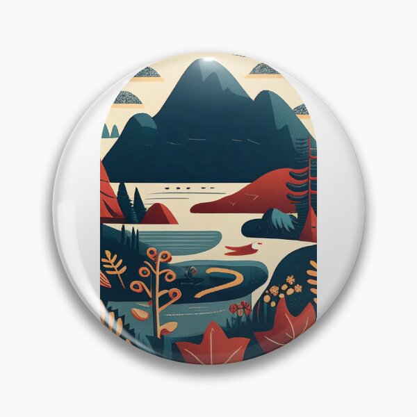 Item preview, Acadia National Park Scandinavian Folk Art Style Arch designed and sold by PikoApparel.