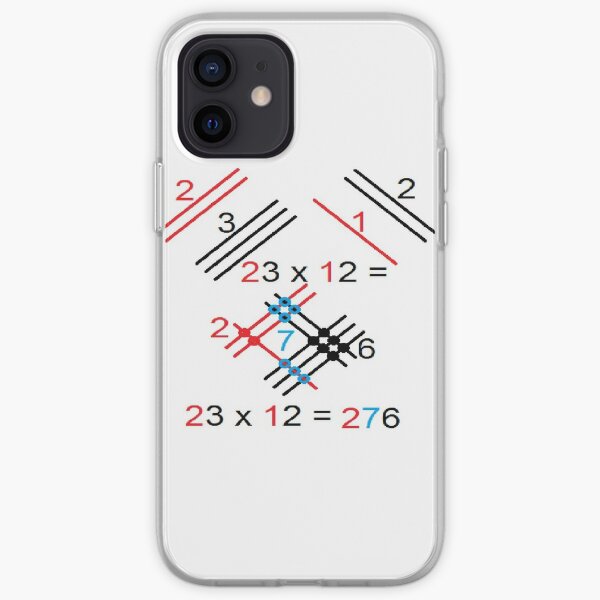 Multiplication of two-digit numbers by simple graphic actions on paper with a pencil and without a calculator iPhone Soft Case