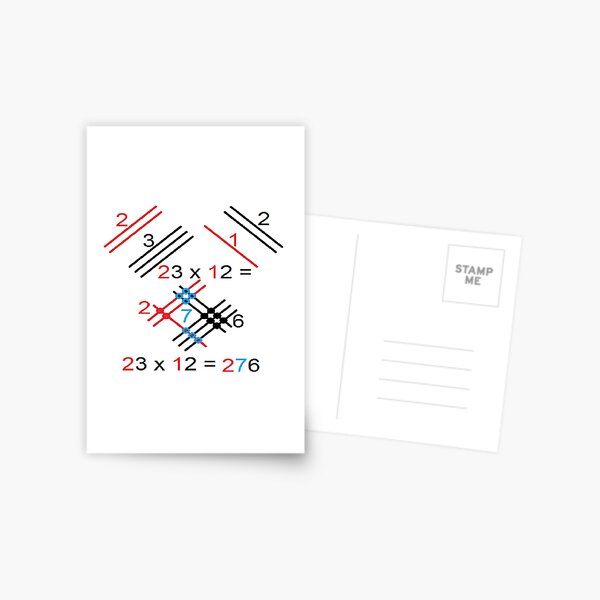 Multiplication of two-digit numbers by simple graphic actions on paper with a pencil and without a calculator Postcard