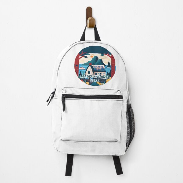Item preview, Acadia National Park Scandinavian Folk Art Style Circle designed and sold by PikoApparel.