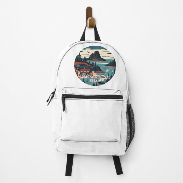 Item preview, Acadia National Park Scandinavian Folk Art Style Circle designed and sold by PikoApparel.