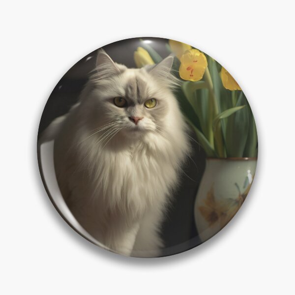 Artikelvorschau, Very cute Lazy cat sitting on the table and pot of flower photography wall decoration 16 entworfen und verkauft von jetaiart.