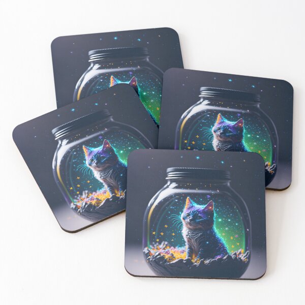 Item preview, Galaxy Kitty in Jar designed and sold by ArtsyWishesShop.