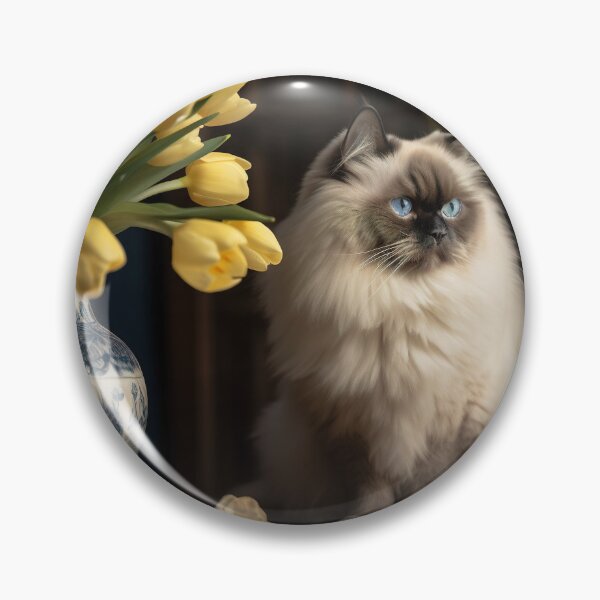 Artikelvorschau, Very cute Lazy cat sitting on the table and pot of flower photography wall decoration 17 entworfen und verkauft von jetaiart.
