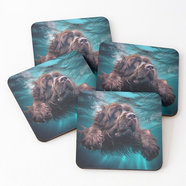 Item preview, Newfoundland dog swimming under water designed and sold by ebrawne.