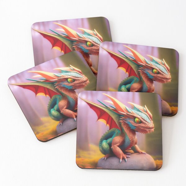 Item preview, Cute Green and Orange Winged Baby Dragon designed and sold by dragynrain.