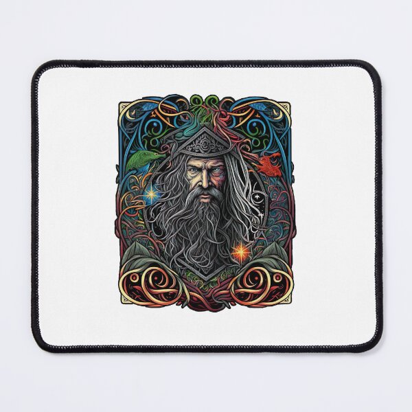 Item preview, Colorful Fantasy Design of a Gray Bearded Wizard designed and sold by Kalligraphika.