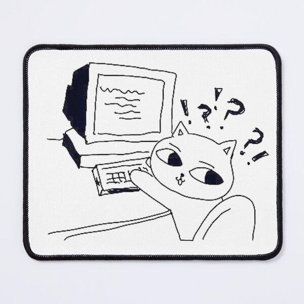 Item preview, cute cat typing away on the computer designed and sold by claywalkr.