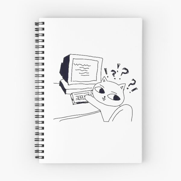 Item preview, cute cat typing away on the computer designed and sold by claywalkr.